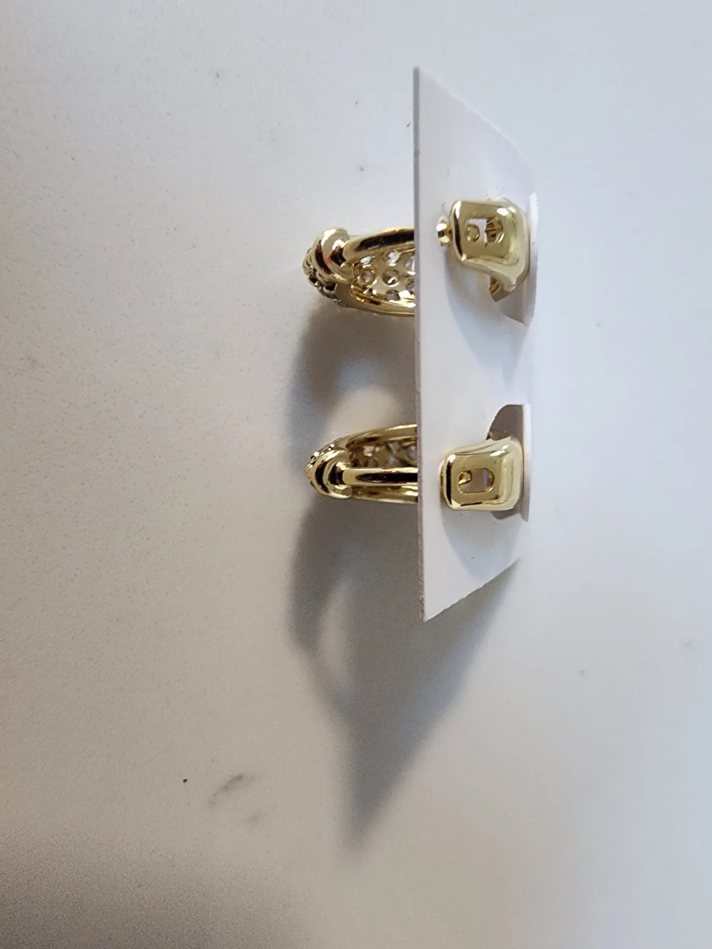 14k Gold Plated  Pavé Huggie Earrings - Elegant Women's Jewelry